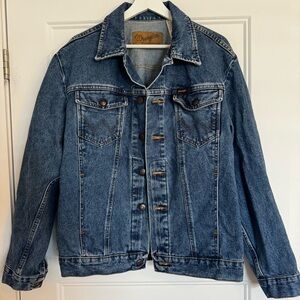 Wrangler Authentic 100% Cotton - Western Blue Denim Jacket Size M Oversized fit